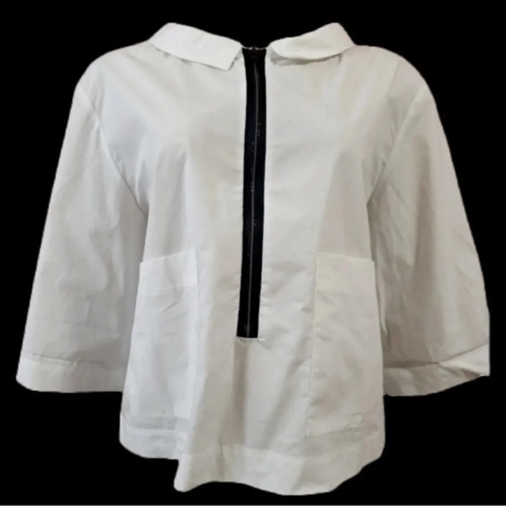 SOLD!!!  ZARA TRAFALUC COLLECTION Size Small Zipper Crop Top The Real Friends - Picture 2 of 9